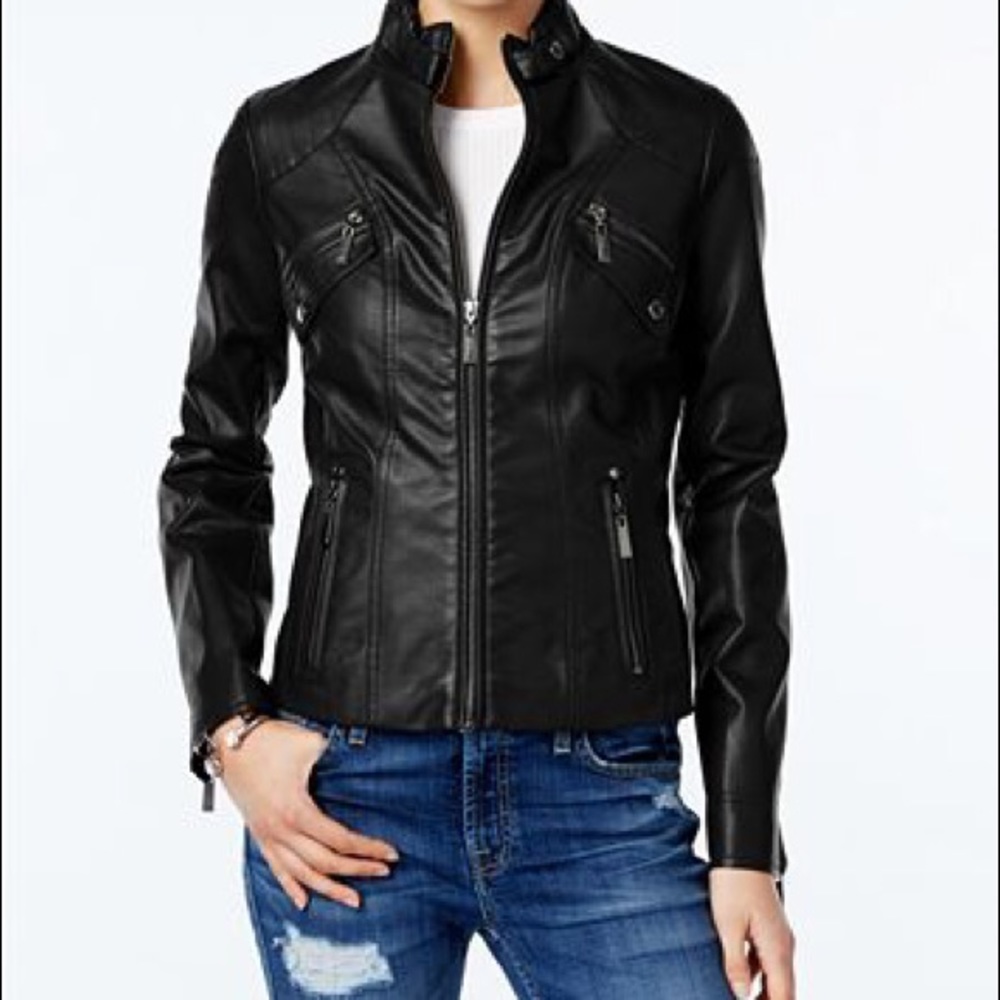 Faux Black Leather Jacket